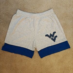 Vintage Signal Sports Grey & Blue West Virginia University Shorts.